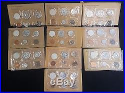 Silver Proof Sets from 1955-1964, All 10 sets