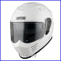 Simpson Venom Dual Visor Full Face Composite Motorcycle Motorbike Helmet White