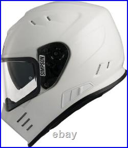 Simpson Venom Dual Visor Full Face Composite Motorcycle Motorbike Helmet White