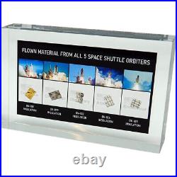 Space Shuttle all 5 orbiters FLOWN artifacts acrylic