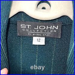 St. John Collection By Marie Gray Knit Blazer Womens Size 12 Vintage Made In USA