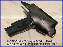 Star Trek TOS Leather Phaser Holster, Wand, Playmates Assault, P2 Midgrade, All