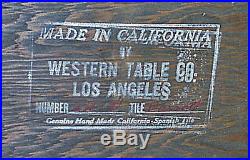 Superb All Original California Made Taylor Macaw Six Tile Twist Leg Table