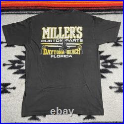 Sz XL- Vintage Harley Davidson Daytona Beach 91' hog shirt men's black biker USA