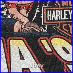 Sz XL- Vintage Harley Davidson Daytona Beach 91' hog shirt men's black biker USA