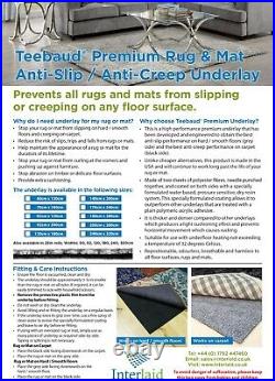 Teebaud Premium ALL-Surface Rug Anti Slip Gripper Underlay many sizes options