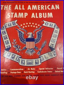 The All American Stamp Album 1847-1972 With Several Collectible Stamps- See Photos