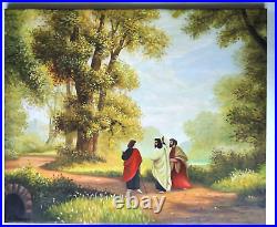 The Road To Emmaus 1877 20x24 Oil Canvas PAINTING Ray Dicken a Rembrandt