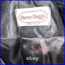 Three Flaggs Womens Sequin Jacket Black Size Large Vintage Nylon Acetate Rayon