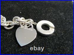 Tiffany & Co Sterling Silver Heart Tag Toggle Necklace 16in Authentic Tiffany