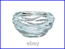 Tiffany and Co Emil Brost Art Glass Wave Crystal Bowl 7x11 Signed