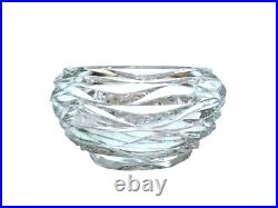Tiffany and Co Emil Brost Art Glass Wave Crystal Bowl 7x11 Signed