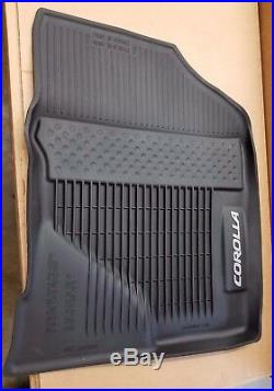 Toyota Corolla 2014-2019 Black All Weather Rubber Floor Liner Mats Set