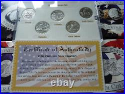 USA All 50 State + 6 Territories Quarters Complete Collection Platinum Refined