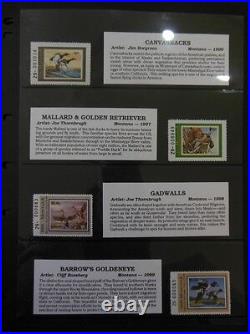 USA Collection of State Duck Stamps. All VF, MNH. Total Face Value $230.00