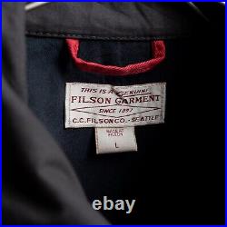 USA Made Filson Black Waxed Cotton Hunting Style Jacket Size Large 48 Chest