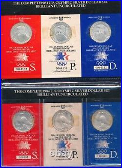 USA Official Coin Program Olympic Games Los Angeles 1984 all 6 Silver Dollars