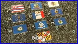 USA State Flag Jumbo Keyring Set. All 50 Designs Included. America Travel