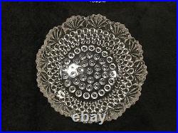 US GLASS DEWDROP 6 pc set BRILLIANT GLASS SALAD BOWL CUT 1890's hobnail fan