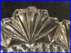 US GLASS DEWDROP 6 pc set BRILLIANT GLASS SALAD BOWL CUT 1890's hobnail fan