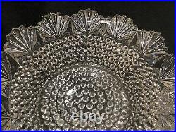 US GLASS DEWDROP 6 pc set BRILLIANT GLASS SALAD BOWL CUT 1890's hobnail fan