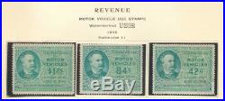 US #RV1-53 Complete set of Motor Vehicle Revenue stamps, all mint VF Sc $2,879