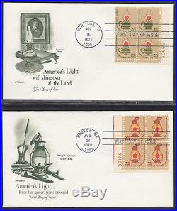 U. S. FIRST DAY COVER LOT 1968-1981 all unaddressed 1,070 total