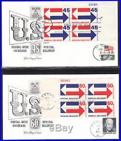 U. S. FIRST DAY COVER LOT 1968-1981 all unaddressed 1,070 total