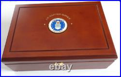 United States Air Force Air Weather Service Wood Keepsake Box Key Lock Medallion