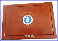 United States Air Force Air Weather Service Wood Keepsake Box Key Lock Medallion