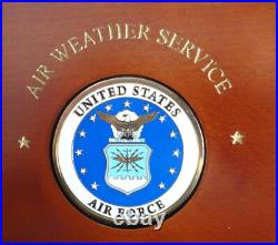 United States Air Force Air Weather Service Wood Keepsake Box Key Lock Medallion