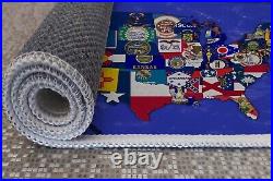 United States of America Map Area Rugs, flat design USA Rug, kids room rug play