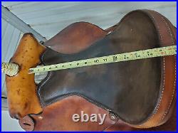 Used 16 Circle D Brown Leather Barrel saddle with all smooth leather