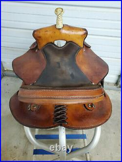 Used 16 Circle D Brown Leather Barrel saddle with all smooth leather