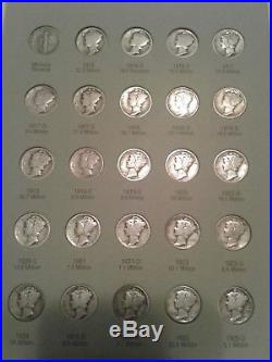 VERY NICE Total set of 90% Silver mercury dimes Includes 1916D & all key dates