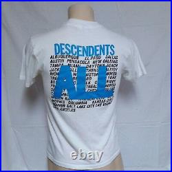VTG 1987 Descendants All Tour T Shirt 80s Tee Black Flag Punk Rock NOFX Large
