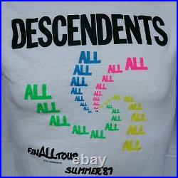 VTG 1987 Descendants All Tour T Shirt 80s Tee Black Flag Punk Rock NOFX Large