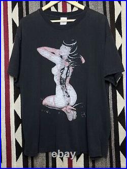 VTG 1999 Bettie Page Olivia Artwork T-Shirt Pinup Girl Pop Culture Adult Size XL