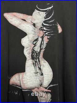 VTG 1999 Bettie Page Olivia Artwork T-Shirt Pinup Girl Pop Culture Adult Size XL