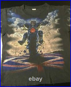 VTG 90s Iron Maiden Don't Walk All Over Print T-Shirt Metal Rock Concert Tour