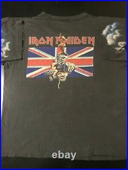 VTG 90s Iron Maiden Don't Walk All Over Print T-Shirt Metal Rock Concert Tour