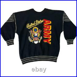 VTG United States Army Black Sweatshirt Size L Jostens USA Made Black Pullover
