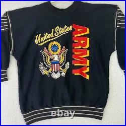 VTG United States Army Black Sweatshirt Size L Jostens USA Made Black Pullover