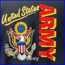 VTG United States Army Black Sweatshirt Size L Jostens USA Made Black Pullover