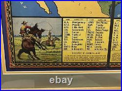 Vintage 1920s X-Plor U. S. Travel United States Antique Board Game All-Fair Framed