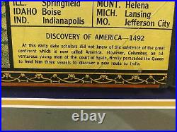 Vintage 1920s X-Plor U. S. Travel United States Antique Board Game All-Fair Framed
