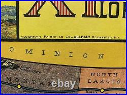 Vintage 1920s X-Plor U. S. Travel United States Antique Board Game All-Fair Framed