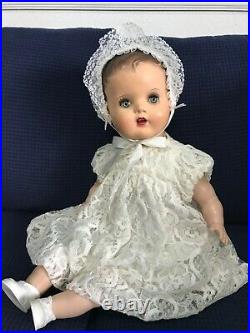 Vintage 1940s composition vinyl beautiful baby doll arms legs ALL squeaks 23