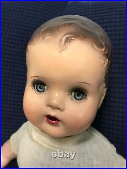 Vintage 1940s composition vinyl beautiful baby doll arms legs ALL squeaks 23