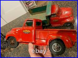 Vintage 1955 Tonka Toys Red Pickup TOY Truck, Pressed Steel ALL ORGINAL WOW